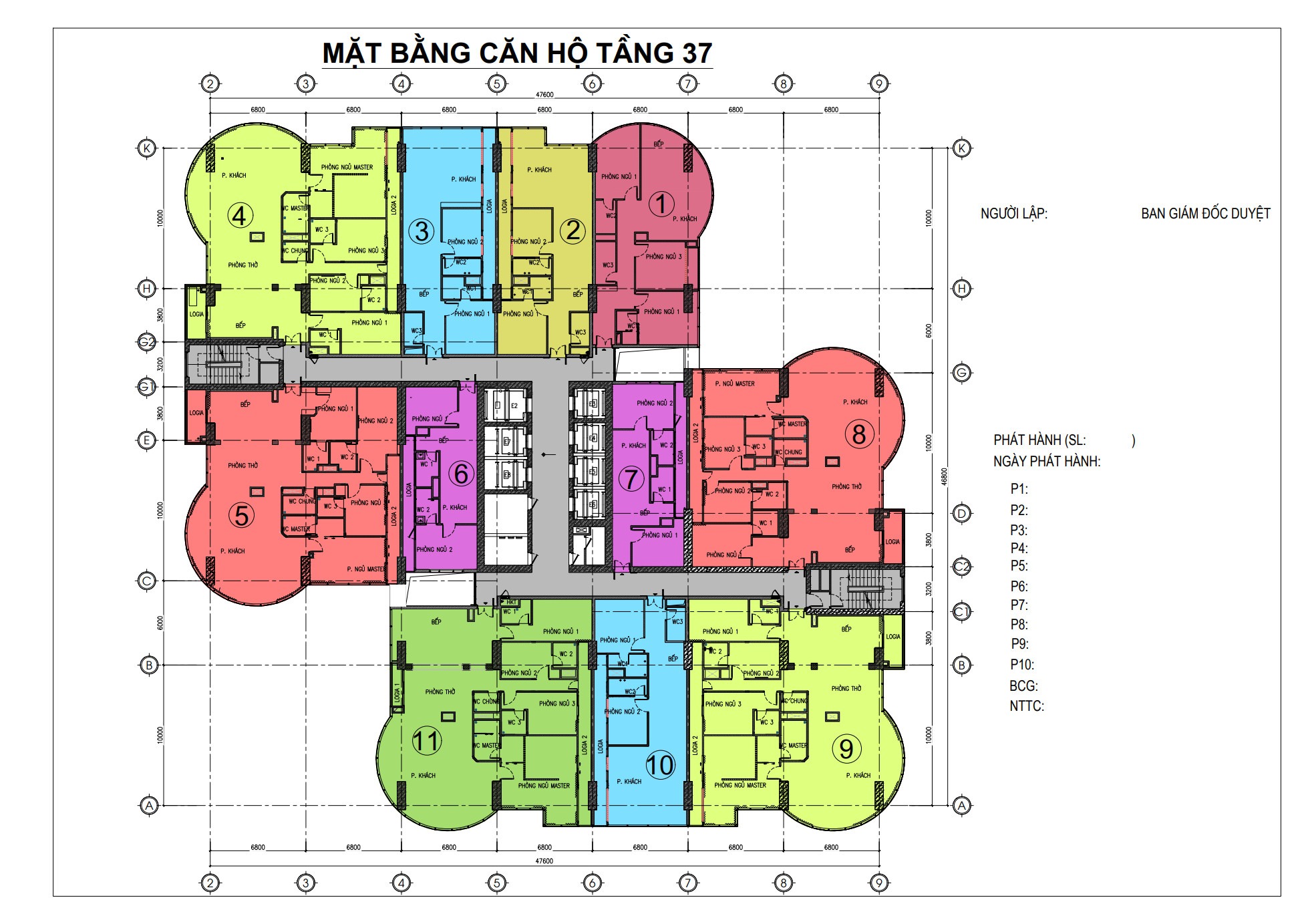 Mặt bằng tầng 37 dự án qms